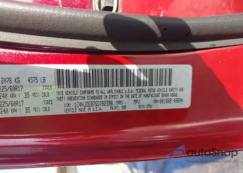 2016 Jeep Compass Latitude from USA, damaged, VIN 1C4NJDEB7GD782398